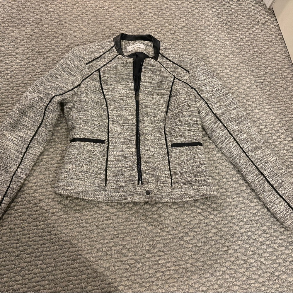 Calvin Klein Gray and Black Women's Blazer